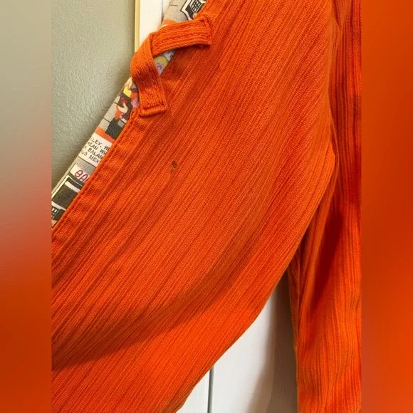 Vintage Johnny Girl 100% cotton Orange Jacket with Graphic Panels (Read) bin7 - Picture 8 of 8